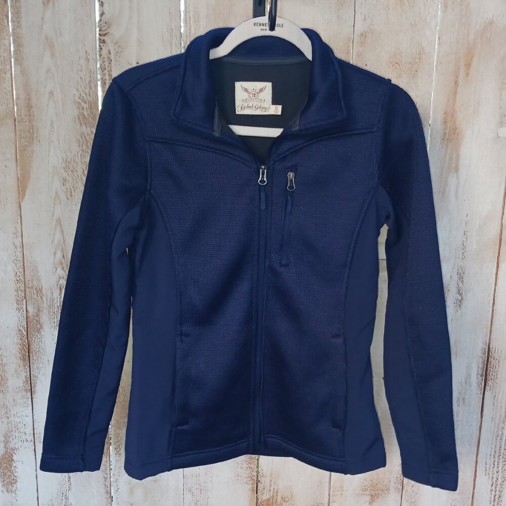 Fitted Zip Up Jacket - Navy blue - XS - Faded Glory - New